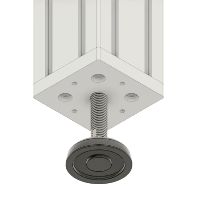 32-9090M16-0 MODULAR SOLUTIONS FOOT & CASTER CONNECTING PLATE 90MM X 90MM, M16 HOLE
